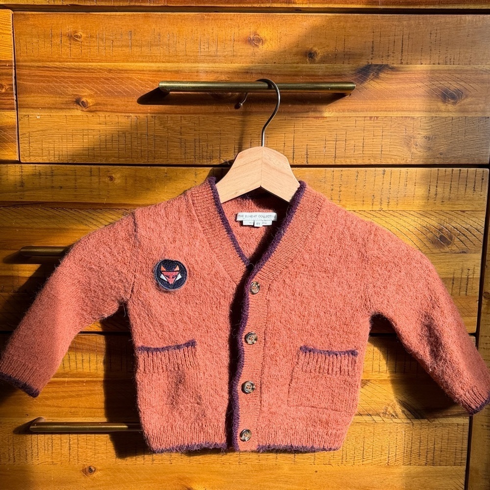 THE SUNDAY COLLECTIVE Alpaca Wild Fox Cardigan, Burnt Orange